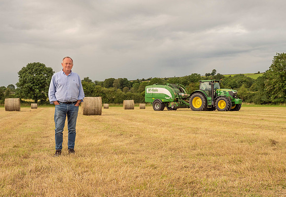 Frank in the field of freshly baled hay (2019; 90727)
